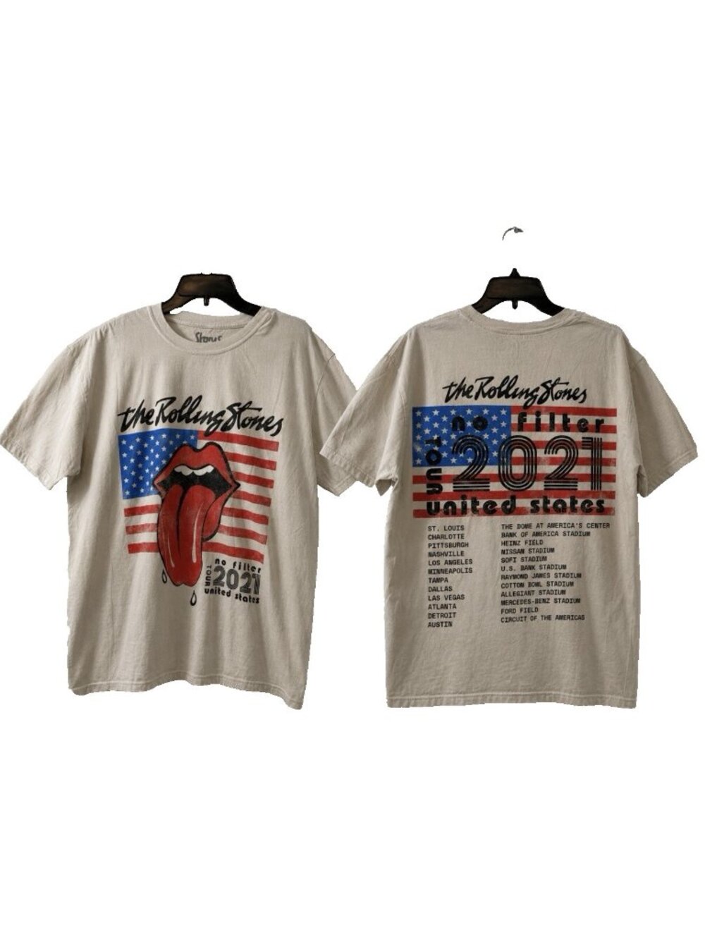 Mens Rolling Stones T Shirt No Filter Tour new Official Unisex American Flag Lg